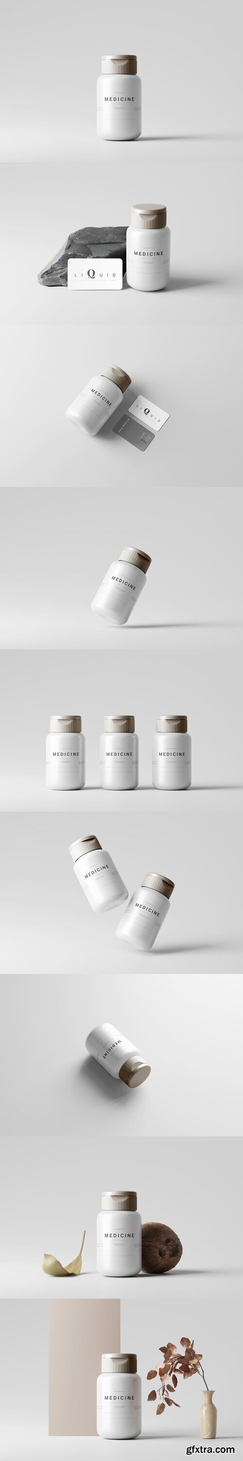 CreativeMarket - Plastic Medicine Bottle Mockup 7460282