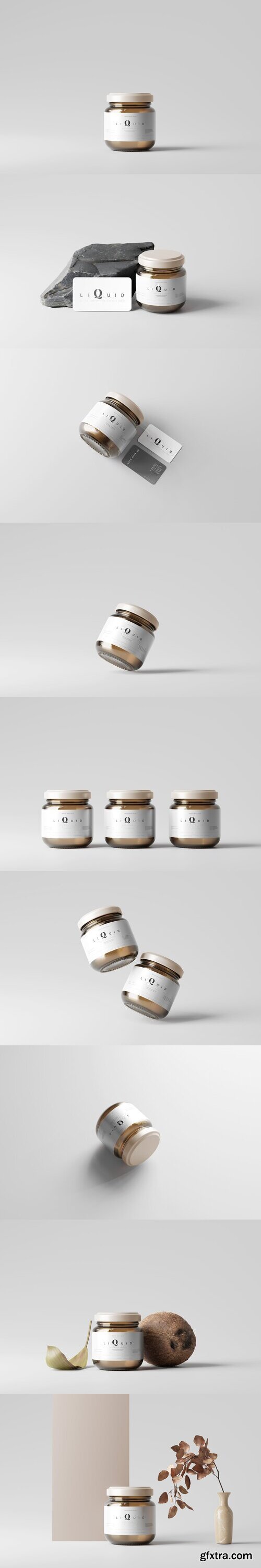 CreativeMarket - Amber Glass Jar Mockup 7460280