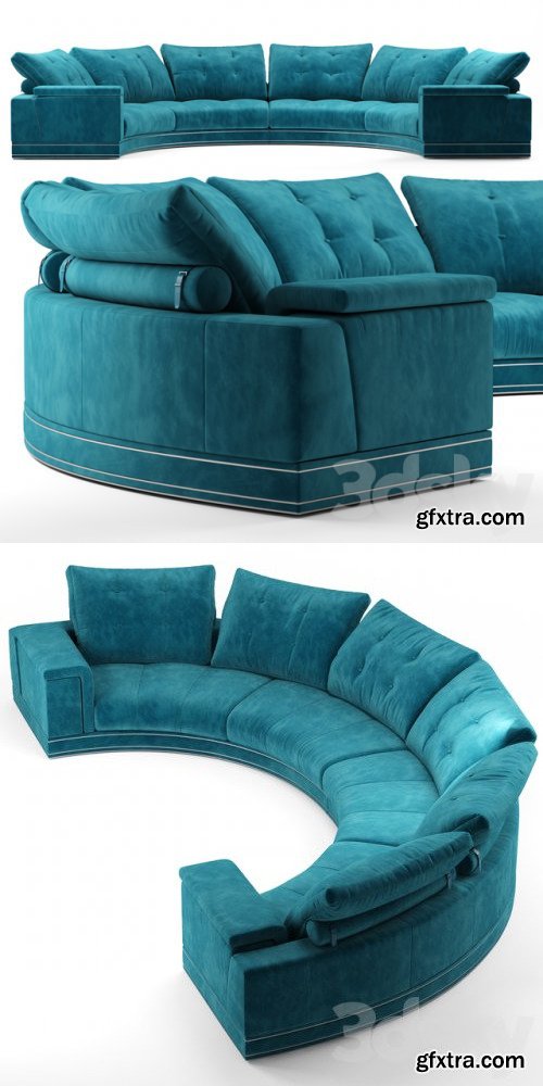 Andrew round sectional velvet sofa Fendi Casa » GFxtra