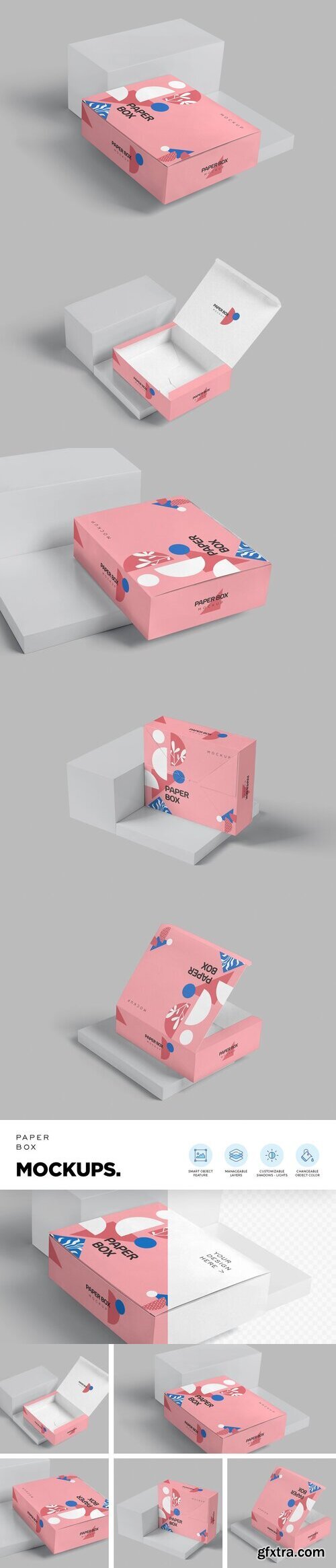 CreativeMarket Wide Rectangular Paper Box Mockups 6629696 » GFxtra