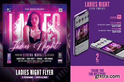 Ladies Night Party Flyer DBLSB9H