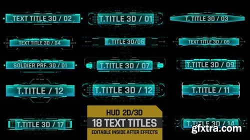 Videohive HUD 3D Text Titles 39236407