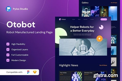 Otobot - Robot Manufactured Landing Page UI WEJDW5S