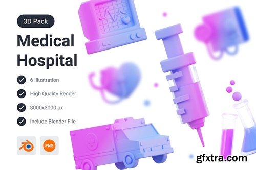 Medical & Hospital 3D Illustration W9GVC93