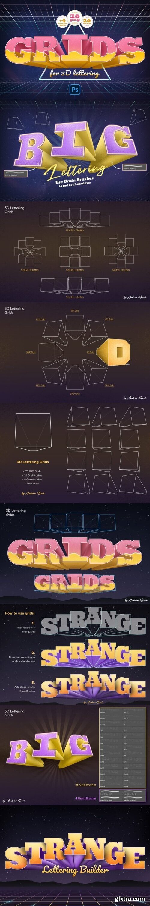 3D Lettering Grids and Brushes