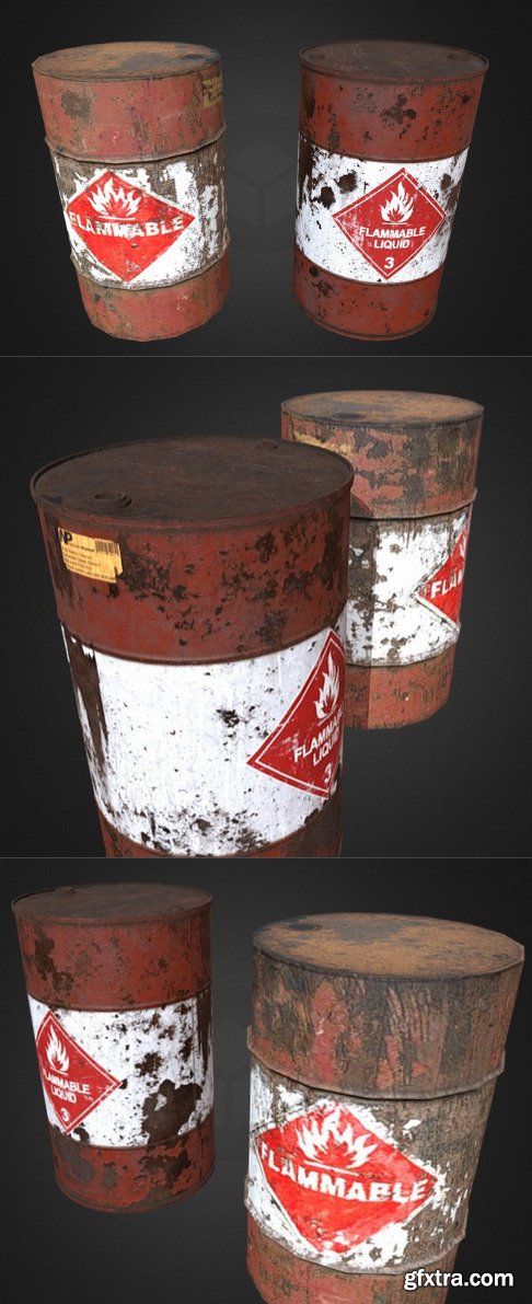 Half-Life 2 Remake. Explosive Oil Drum (New) 3D Model