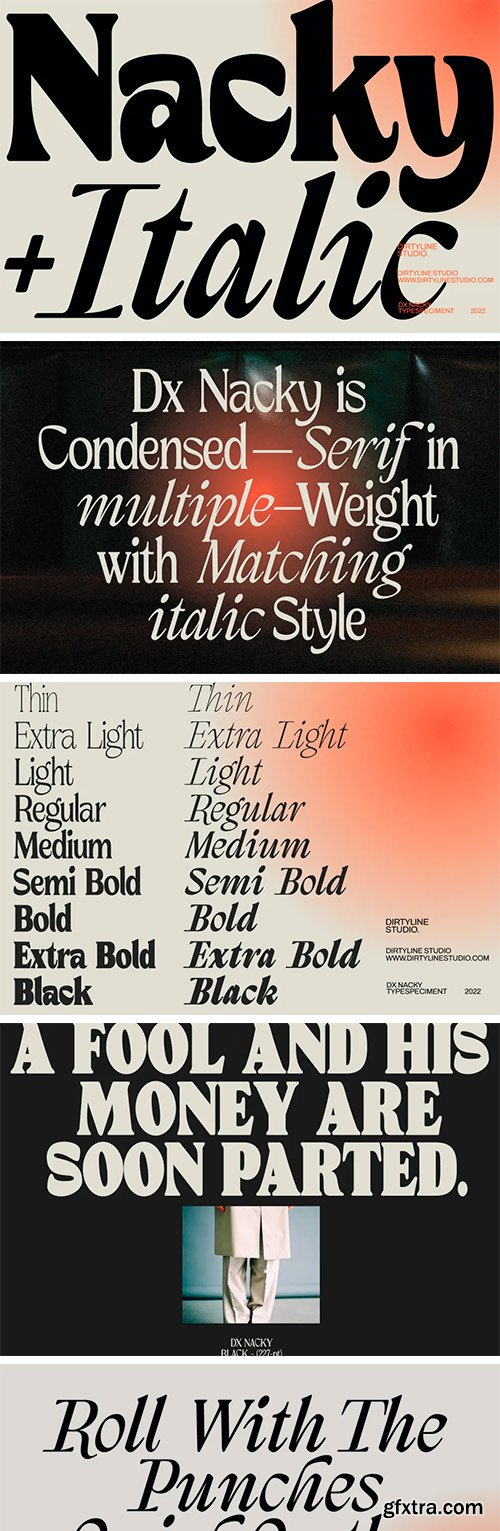 Dx Nacky - Condensed Serif Family Dx Nacky - Condensed Serif Family