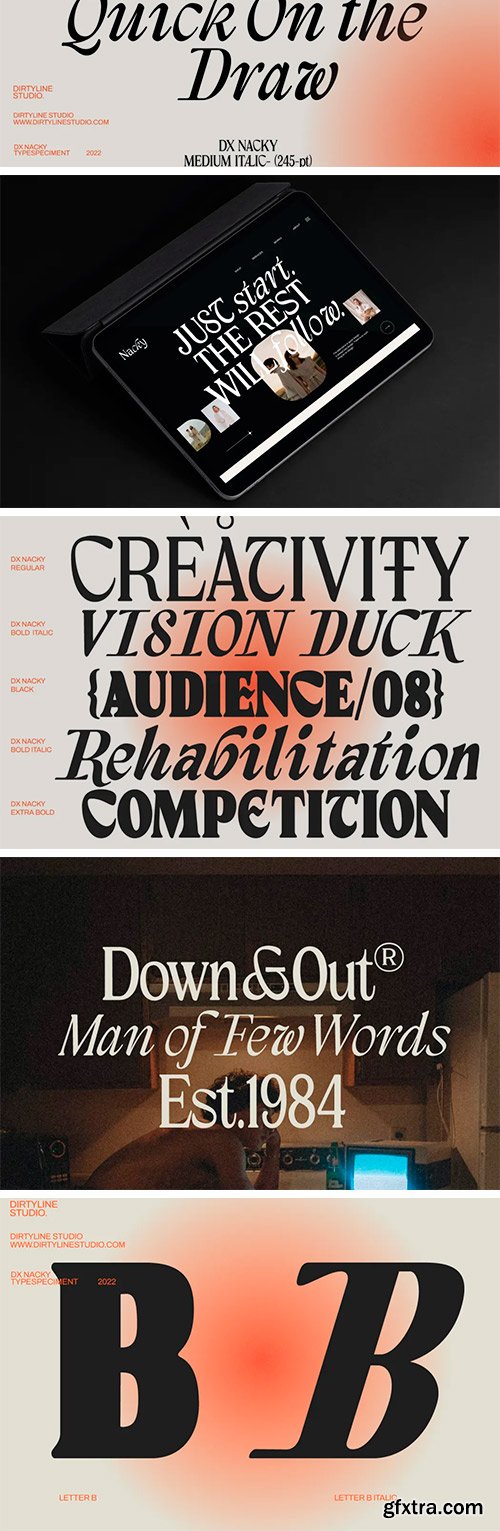 Dx Nacky - Condensed Serif Family Dx Nacky - Condensed Serif Family