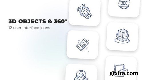 Videohive 3D objects & 360- user interface icons 39695128
