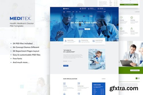 Meditex - Health, Medical & Doctor PSD Template JQXDX4H