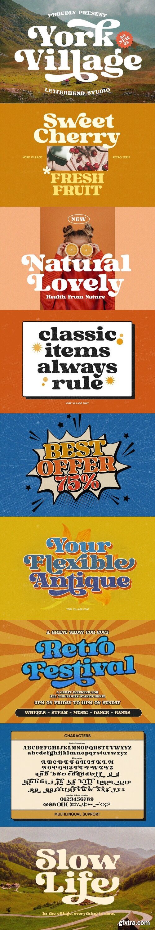 CreativeMarket - York village - Retro Display Font 7497544