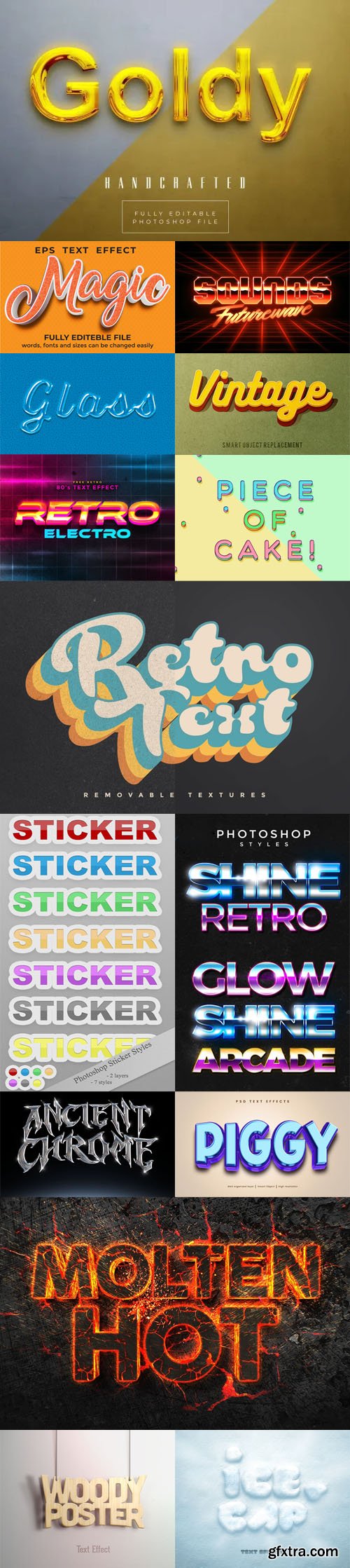 20+ Modern Text Effects for Photoshop & Illustrator