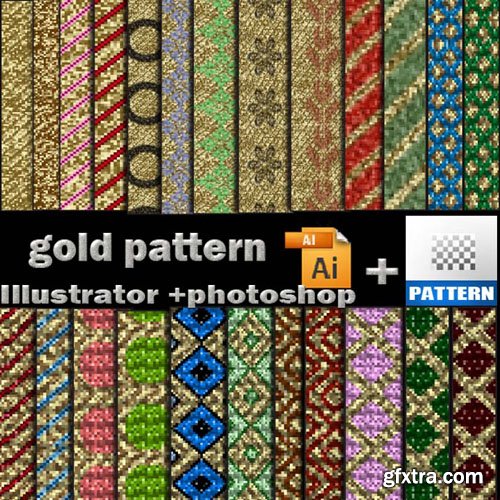 24 Knitting Patterns for Photoshop & Illustrator