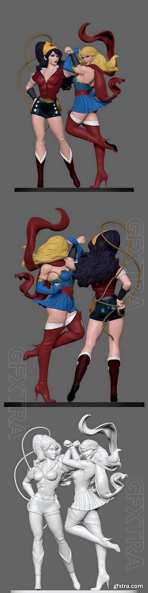 Wonder woman and supergirl 3D Print