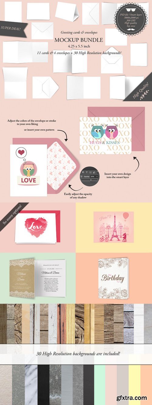 Greeting cards 4.25 x 5.5 - Mockup