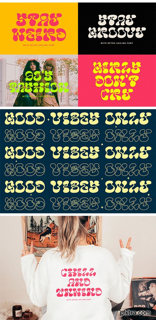 Retro Sailing - Weird Display Font Retro Sailing - Weird Display Font