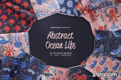 Abstract Ocean Life - Seamless Pattern B5FDHGY