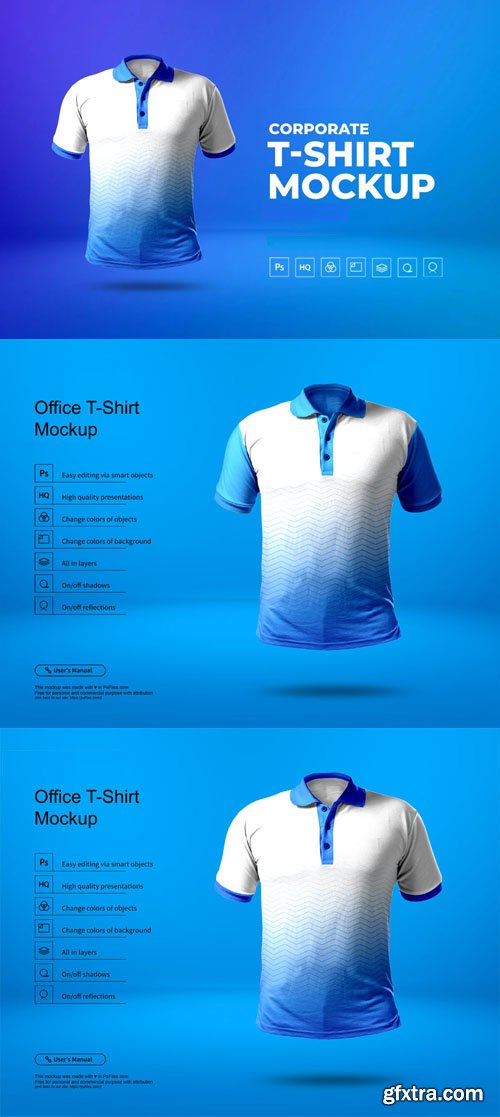 Corporate T-Shirt PSD Mockups Templates