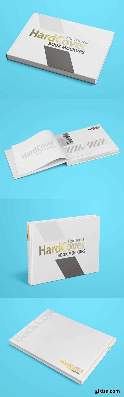 Horizontal HardCover Book PSD Mockups Templates