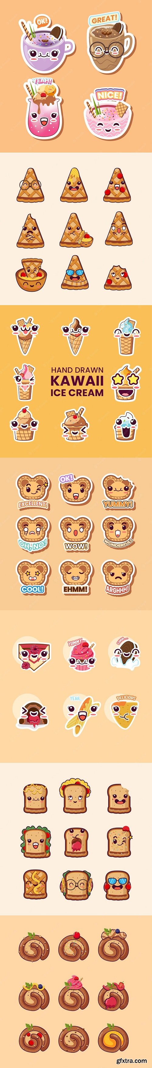 Cute Kawaii Stickers set