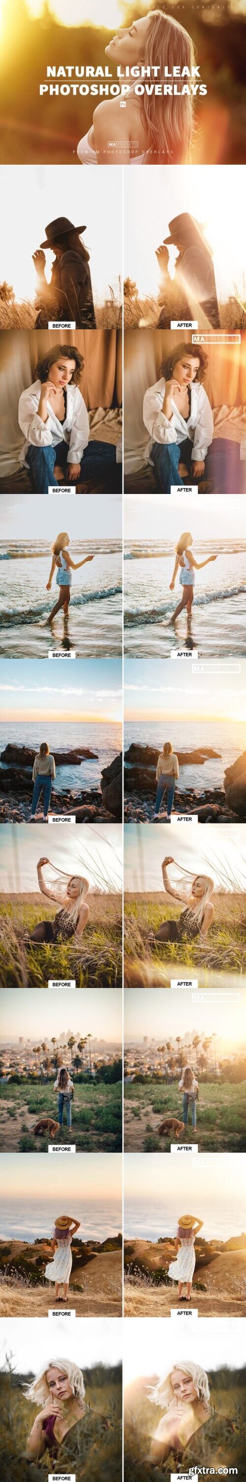 110 NATURAL LIGHT LEAKS OVERLAYS