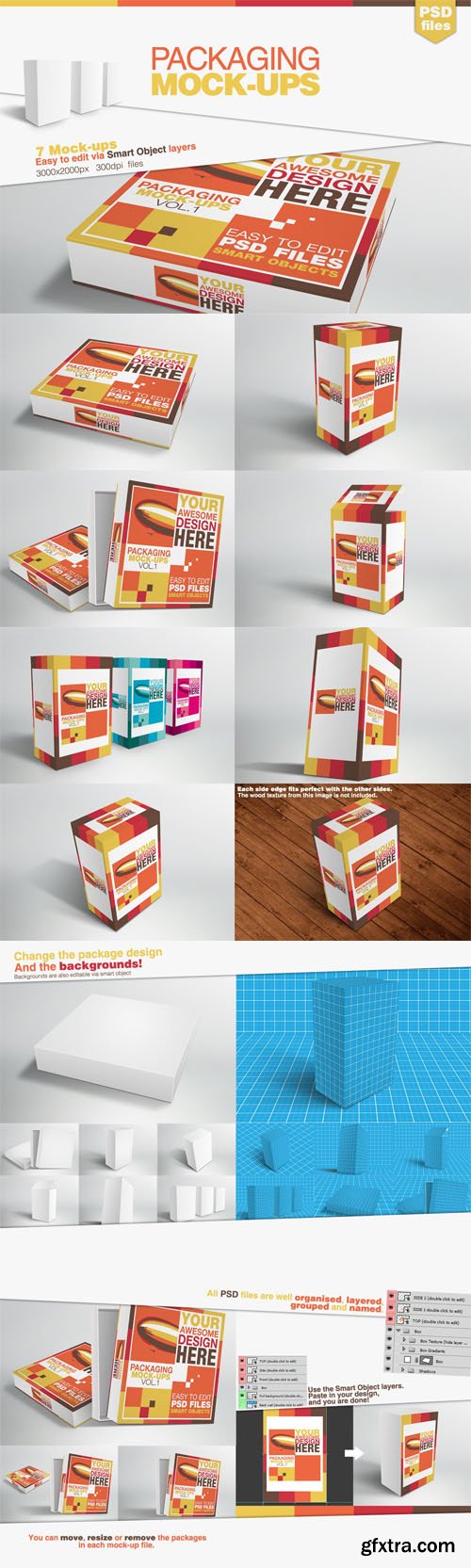 8 Realistic Packaging PSD Mockups Templates
