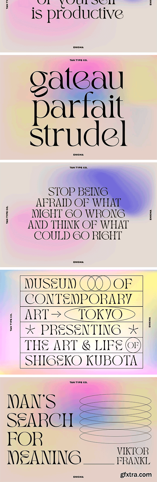 TAN Enigma - Elegant Display Serif TAN Enigma - Elegant Display Serif