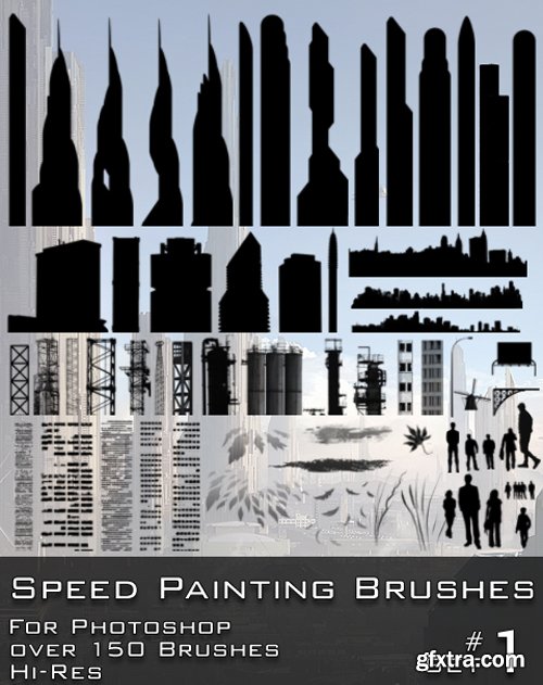 150+ Speed Painting Brushes Pack for Photoshop