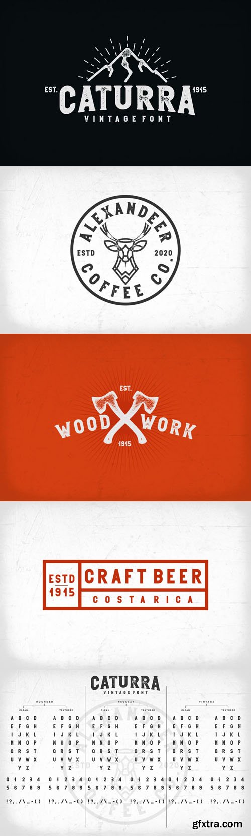 Caturra - Vintage Font Duo