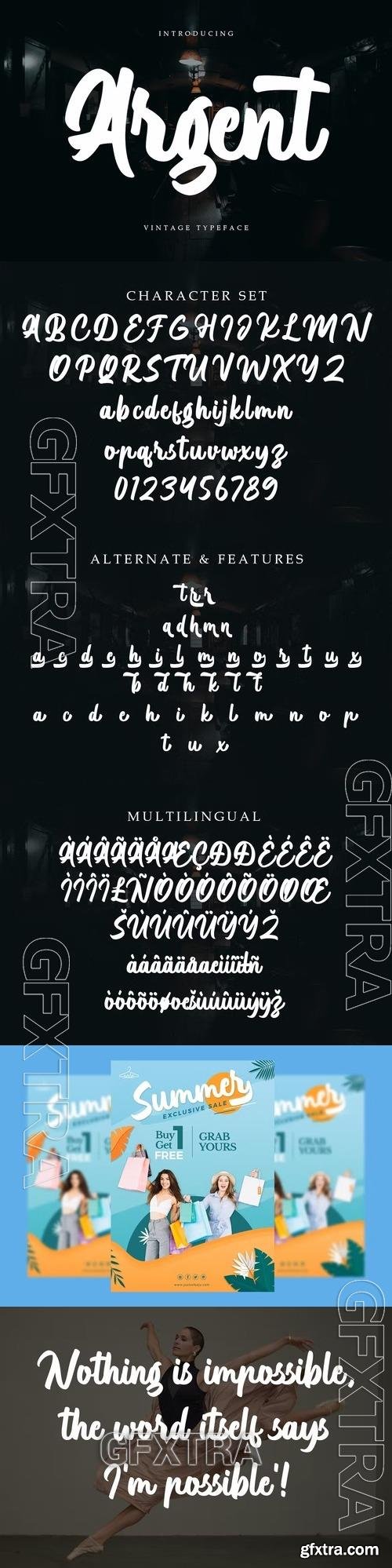 Argent - Vintage Typeface Font