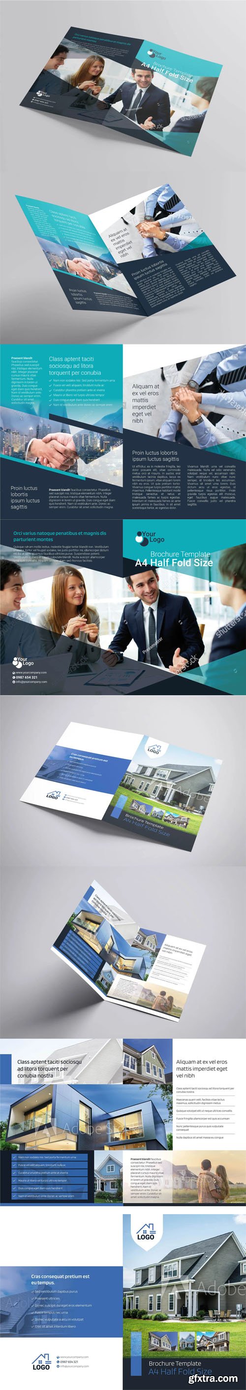 Multipurpose [A4/A5] Bi-Fold Flyers Vector Templates