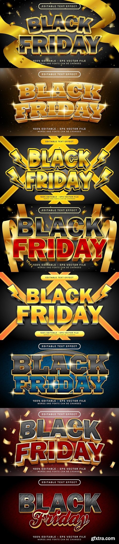 Black friday 3d text effect and editable text effect