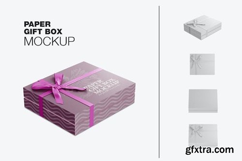 Gift Box Mockup with Bow Mockup MMF85XW