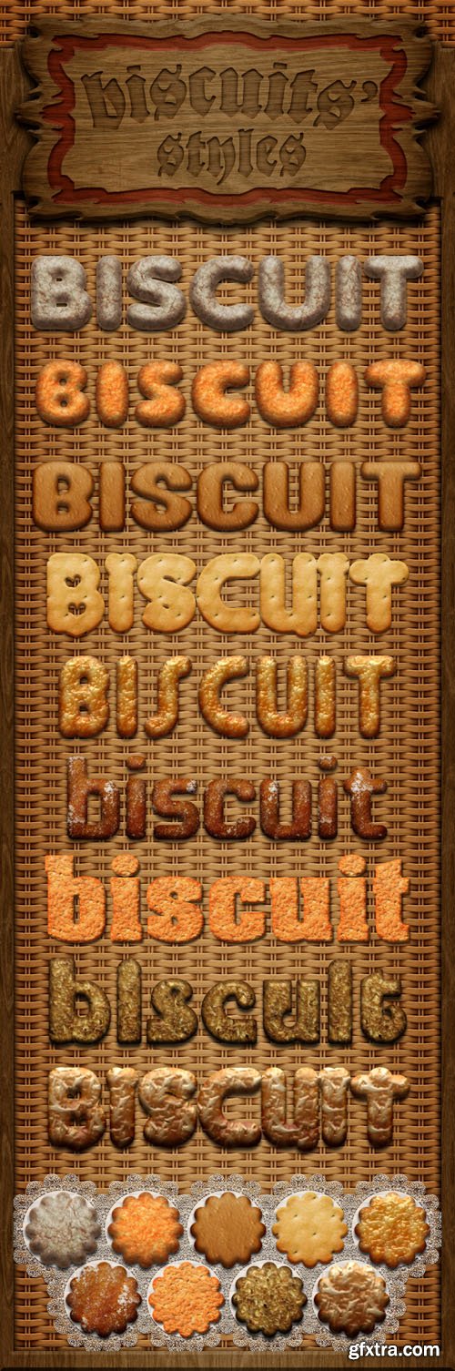 9 Biscuit Styles for Photoshop 