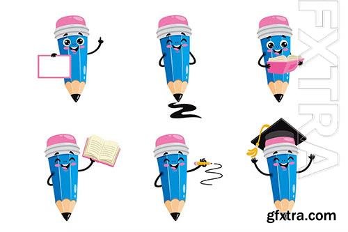 Cartoon Pencil Character 2