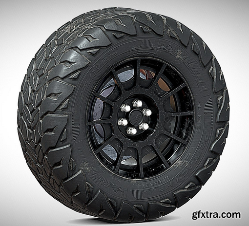 Offroad Tire Game Ready 3D Model