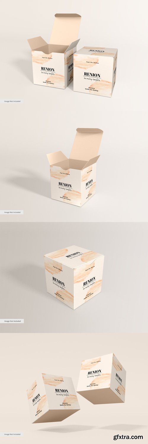 Rectangular cosmetic product paper box branding mockup » GFxtra