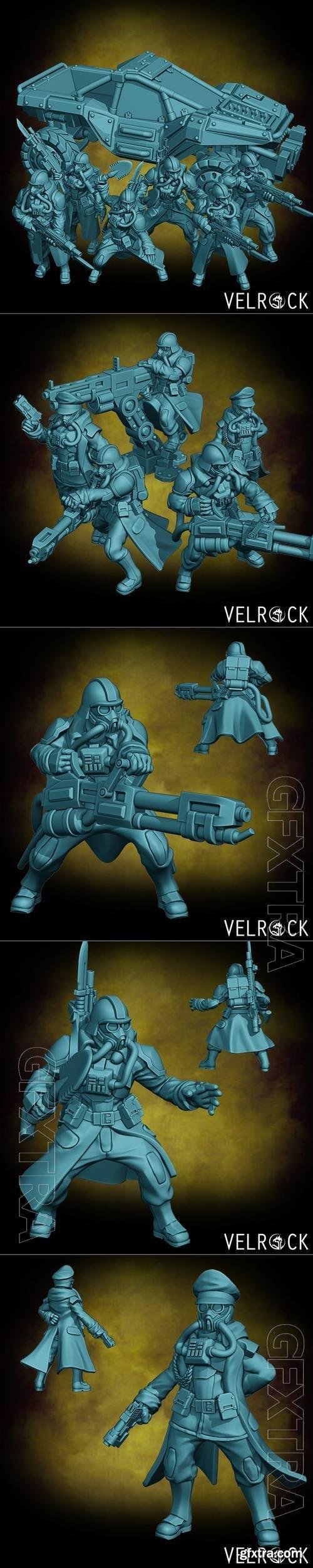 Velrock Art - Tempest Guardsmen Trenchers 1-2 and Mudrunner 3D Print