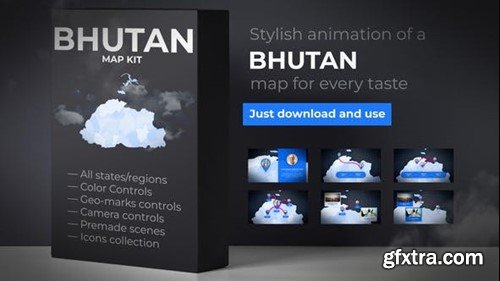 Videohive Bhutan Map - Kingdom of Bhutan Map Kit 39888353