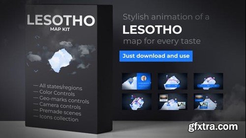 Videohive Lesotho Map - Kingdom of Lesotho Map Kit 39889080