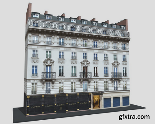 Typical Parisian Apartment Building 27 3D Model