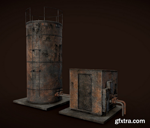 Rusted liquid tank 3D Model