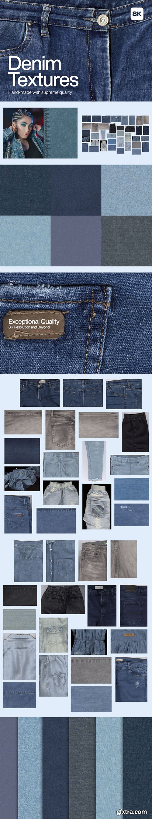 40 Denim Textures (8K) - Handmade With Supreme Quality