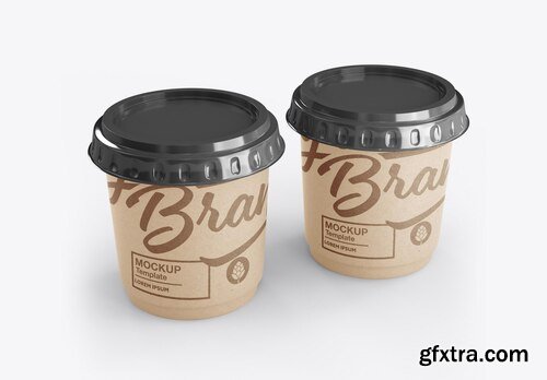 Paper cup with coffee mockup