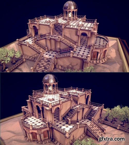 Temple Environment 3D Model