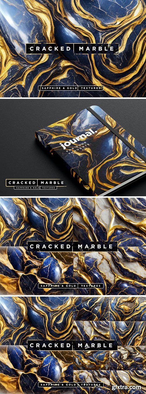 Sapphire & Gold Marble Textures F7WQG4T