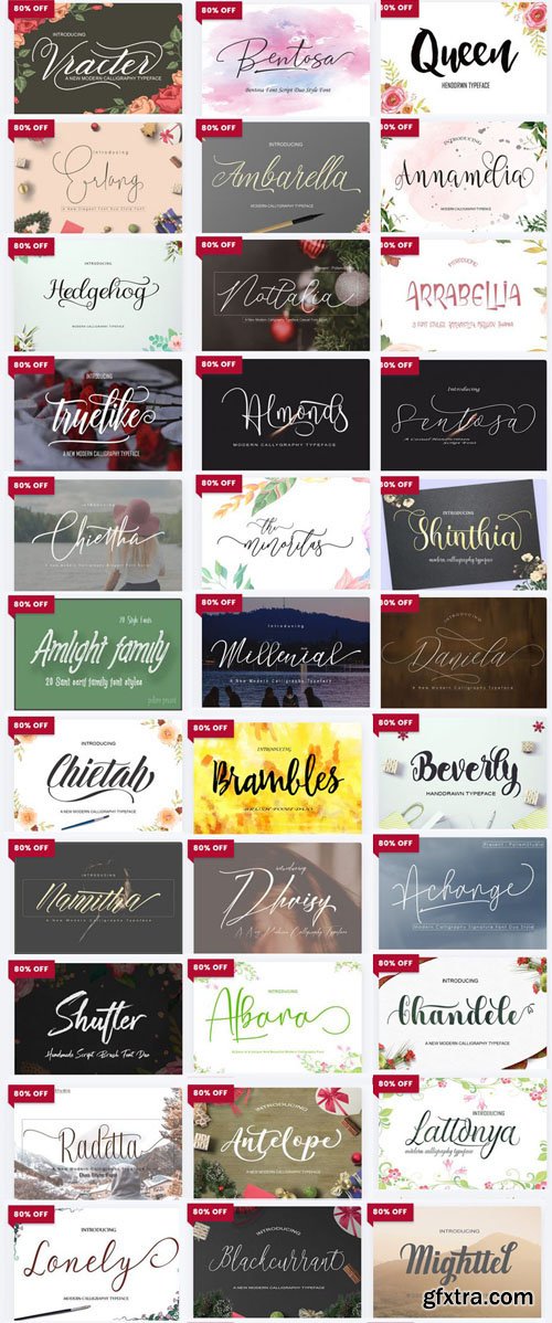 Super Big Bundle - 58 Premium Fonts Worth $541