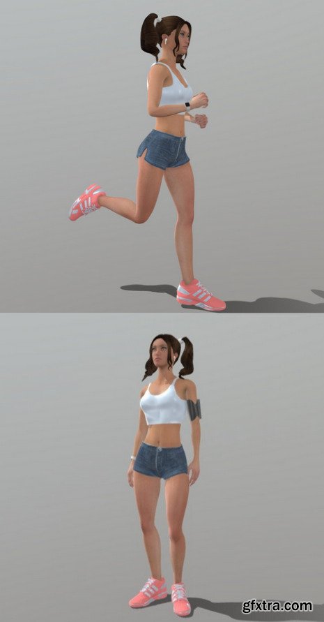 Sport woman with accessories 3D Model