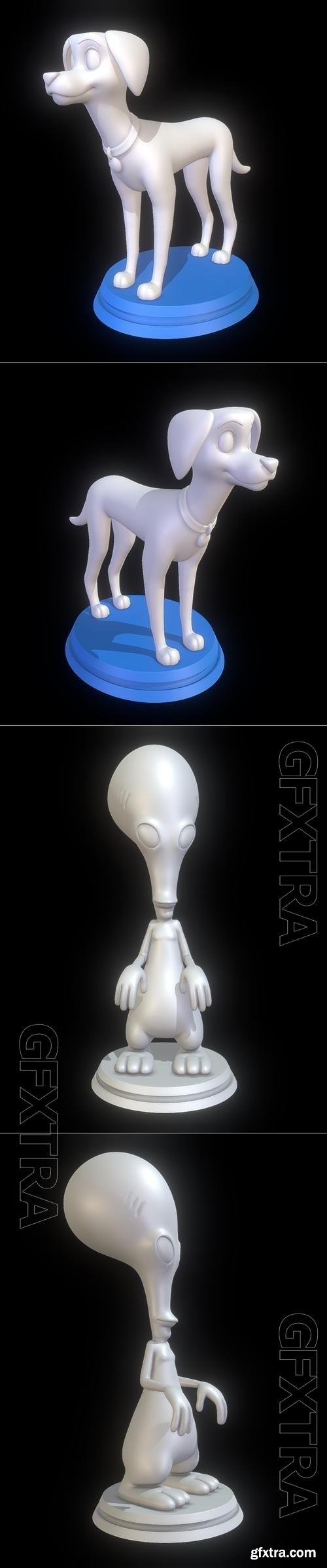 Perdita - 101 Dalmatians and Roger - American Dad 3D Print » GFxtra