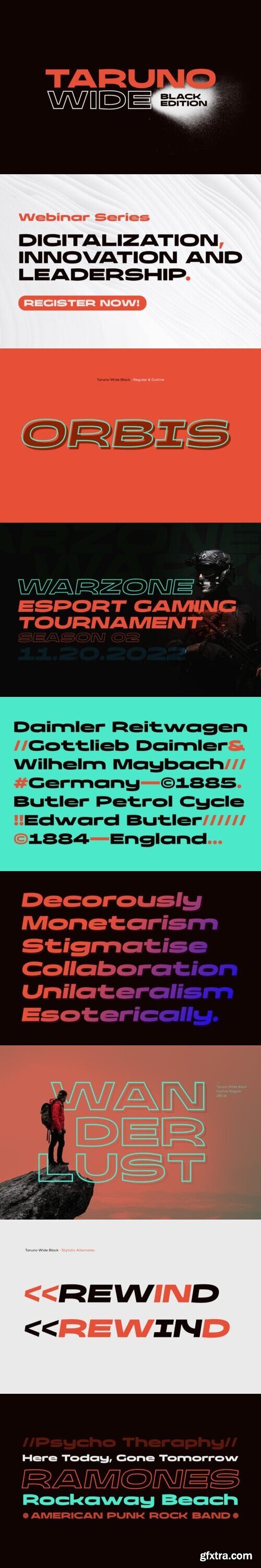 Taruno Wide Black Font